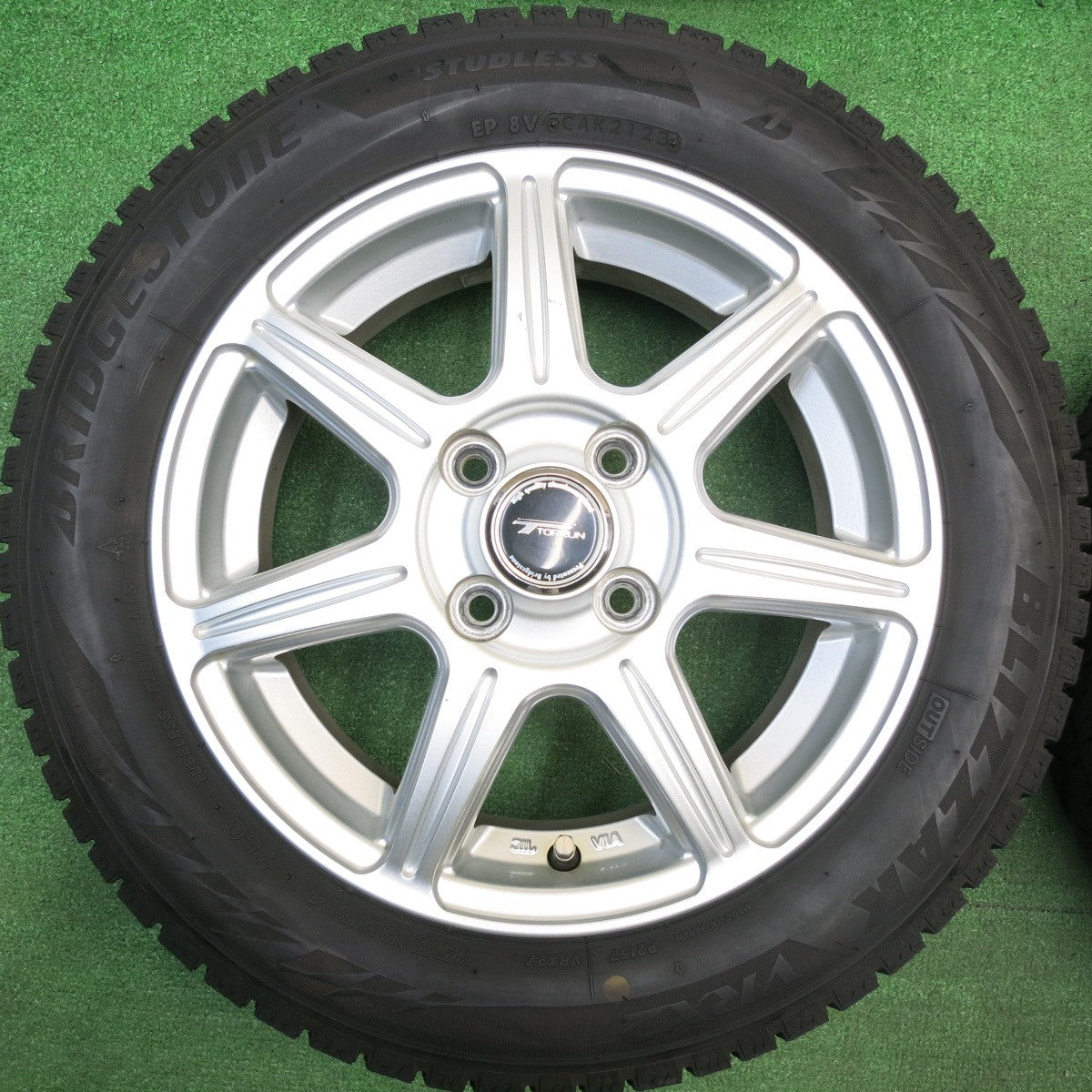 バリ溝！23年！ほぼ10分★スタッドレス 155/65R14 ブリヂストン ブリザック VRX2 TOPRUN トップラン 14インチ PCD100/4H★5121302HAス