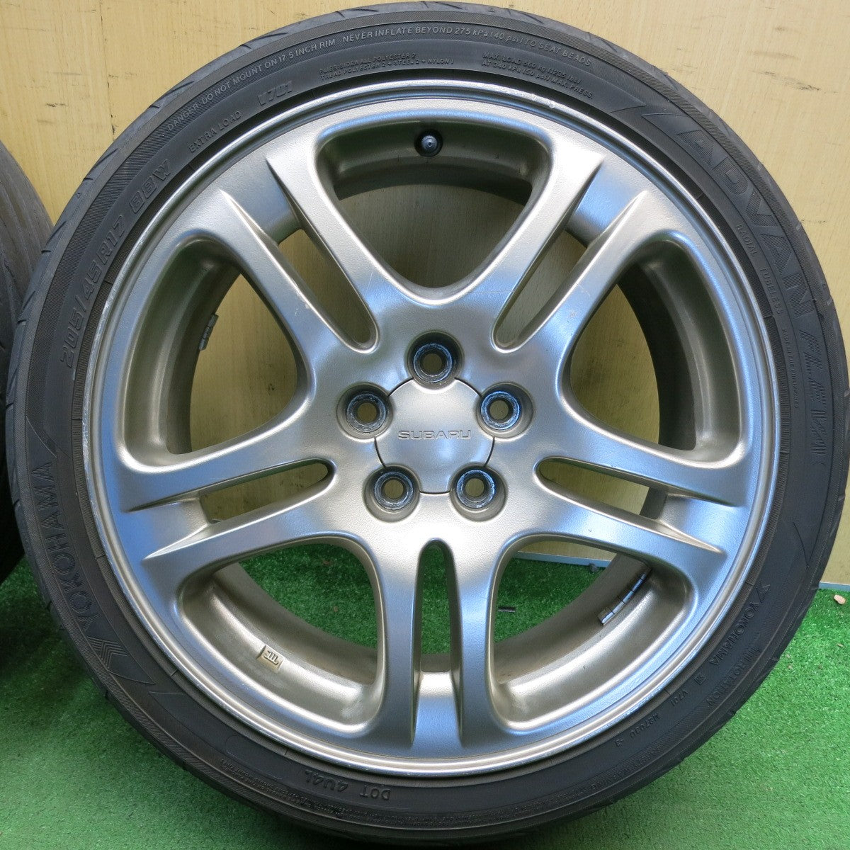 4本価格◎スバル レガシィ 純正 205/45R17 ヨコハマ アドバン FLEVA 17インチ PCD100/5H◎6071604HAノ
