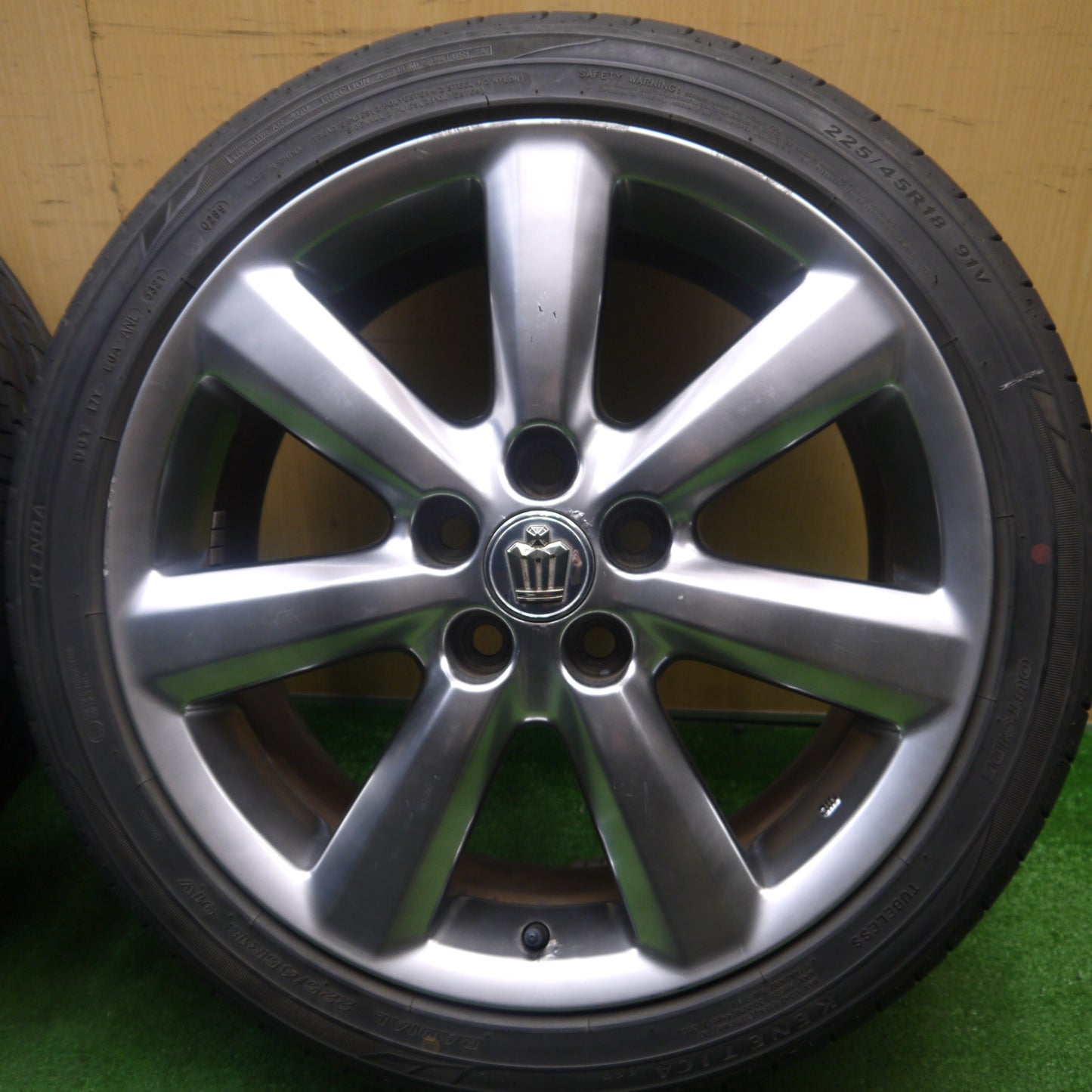 バリ溝！9.5分！2本★トヨタ 180系 クラウン アスリート 純正 225/45R18 ケンダ KENETICA ECO 18インチ PCD114.3/5H★6022703Hノ