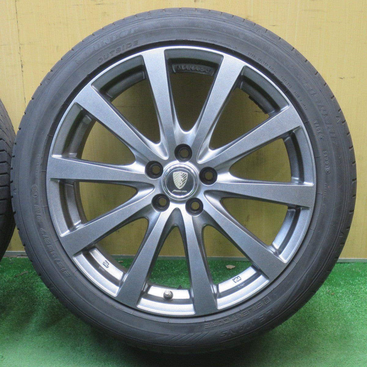 バリ溝！9分◎プリウス 等 215/45R17 ダンロップ LE MANS V MANARAY SPORT ルマン5 マナレイ スポーツ 17インチ PCD100/5H◎6060904NJノ