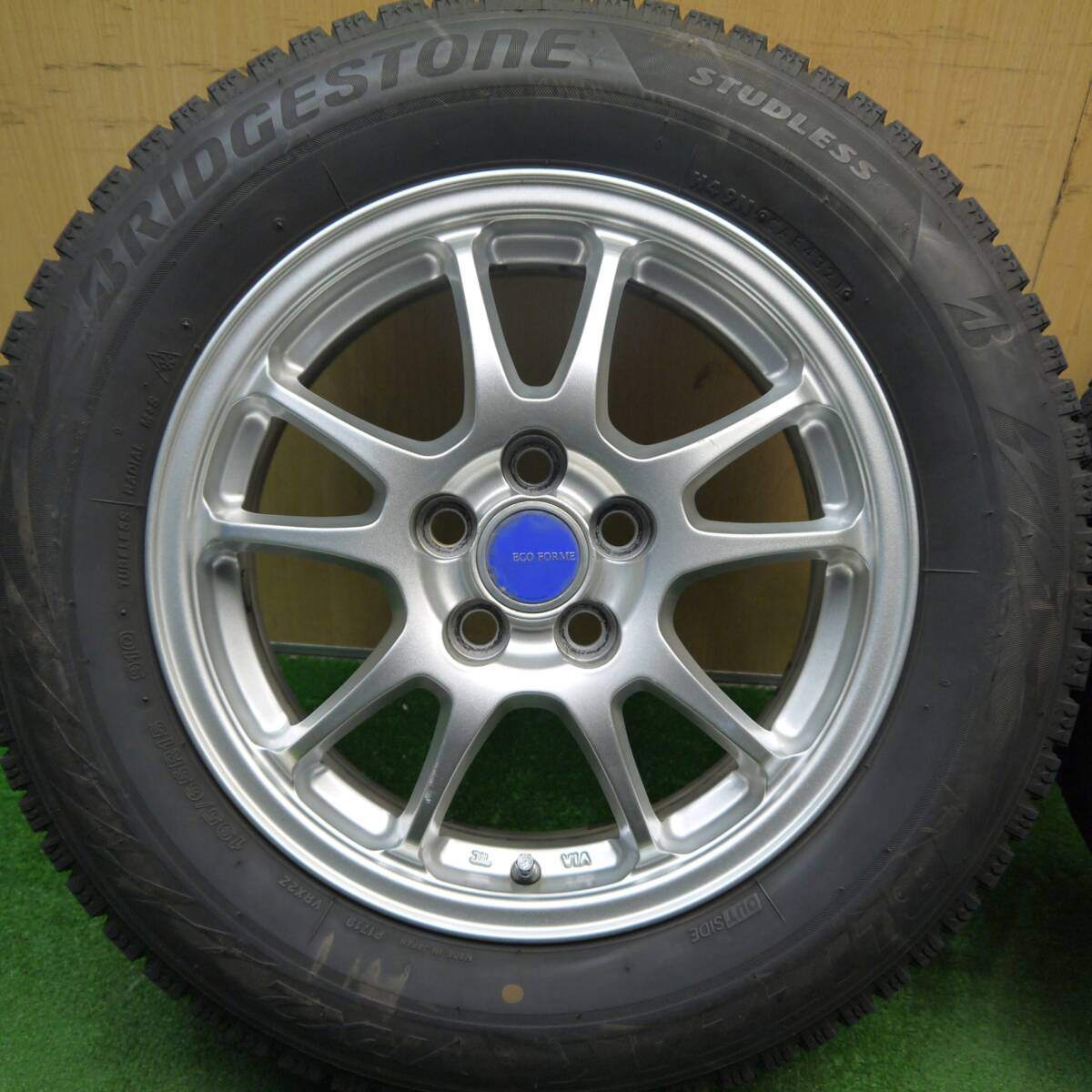 バリ溝！21年！キレイ！9分★プリウス 等 195/65R15 スタッドレス ブリヂストン ブリザック VRX2 ECO FORME エコフォルム 15インチ PCD100/5H★5031703Hス