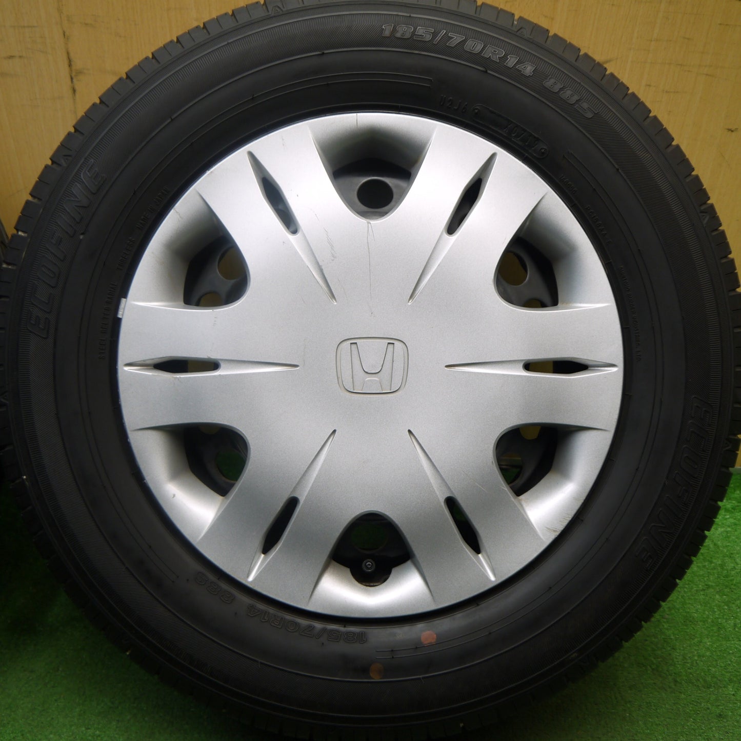 4本価格★ホンダ フリード 純正 スチール 185/70R14 エコファイン ヨコハマ エコス ES31 14インチ PCD100/4H★5051402Hノ