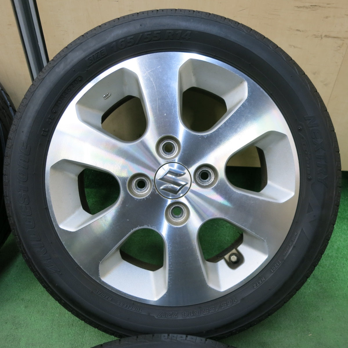 [送料無料] 4本価格★スズキ ワゴンR 純正 165/55R14 ブリヂストン ネクストリー エコピア 14インチ PCD100/4H★5022810SYノ