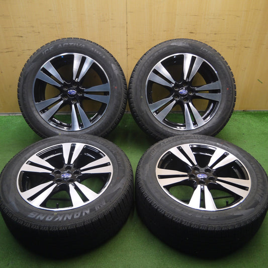 *送料無料* バリ溝！22年！キレイ！9.5分★スバル XV 等 純正 OP SAA 225/55R17 スタッドレス ナンカン アイスアクティバ AW-1 PCD100/5H★4032912Hス