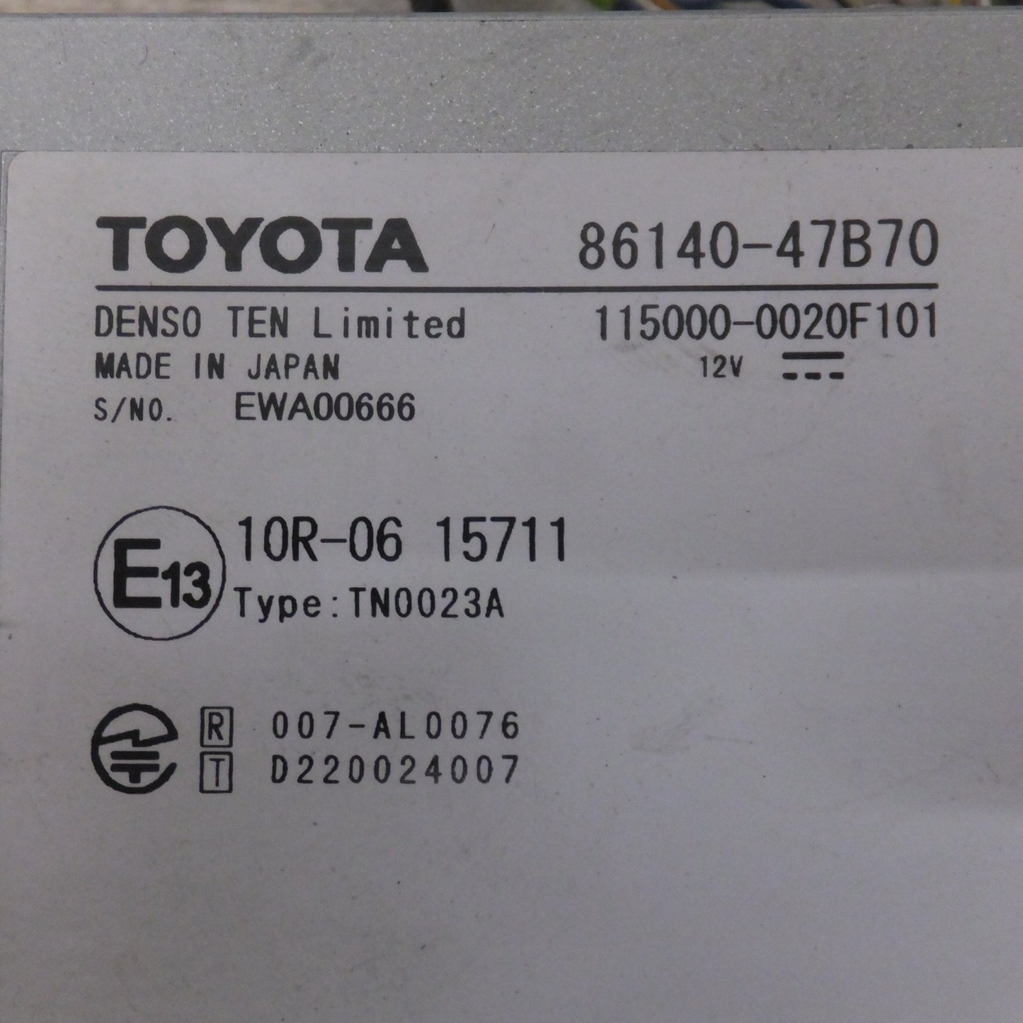 [送料無料] 現状品★デンソーテン製 トヨタ 純正 ディスプレイオーディオ 86140-47B70　トヨタ プリウス 60系(75)★
