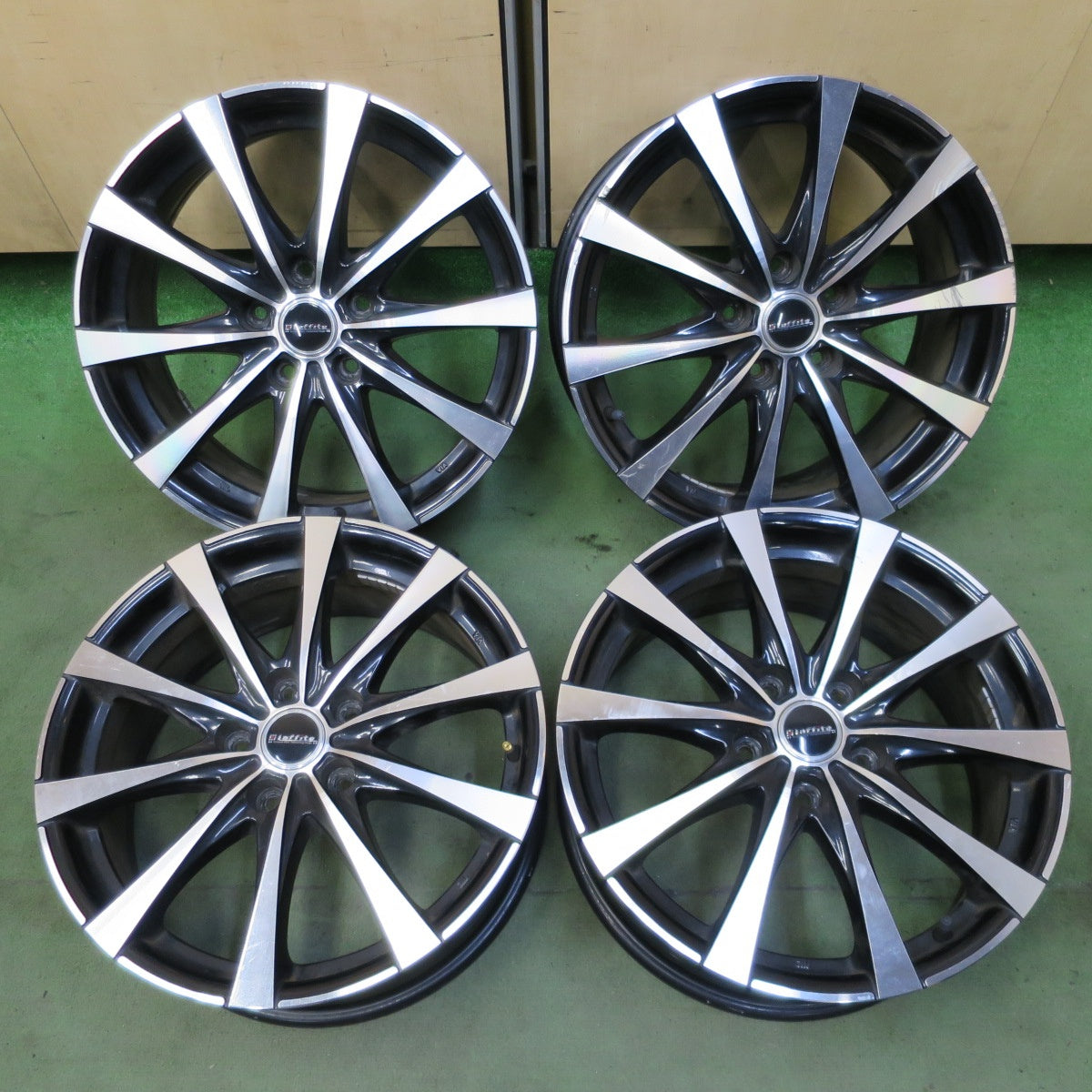4本価格★Laffite ラフィット 17インチ ホイール 社外 アルミ 17×7J PCD114.3/5H★6072702NGホ