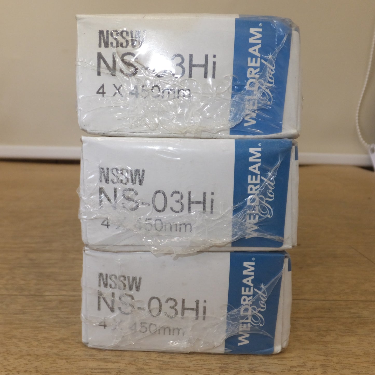 [送料無料] 未使用★日鉄溶接 NSSW WELDREAM Red ライムチタニヤ系被覆アーク溶接棒 NS-03Hi 4×450mm 5kg 3箱 セット★