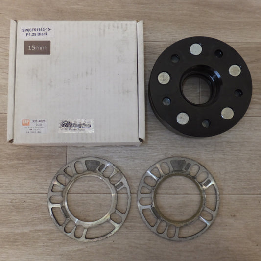 [送料無料] ★アールズ RRP ワイドトレッドスペーサー 15mm ブラック S32-402B ZC32S　SP60F51143-15-P1.25 Black 2枚★