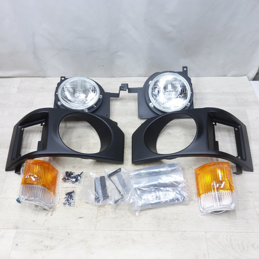 [送料無料] 未使用！左右セット◆4型～ ハイエース GOODSPEED ヘッドライト 丸目 KOITO ハロゲン HCR-221 HCR-1 997-16142 HID-H01 ヘッドランプ グッドスピード マットブラック塗装◆