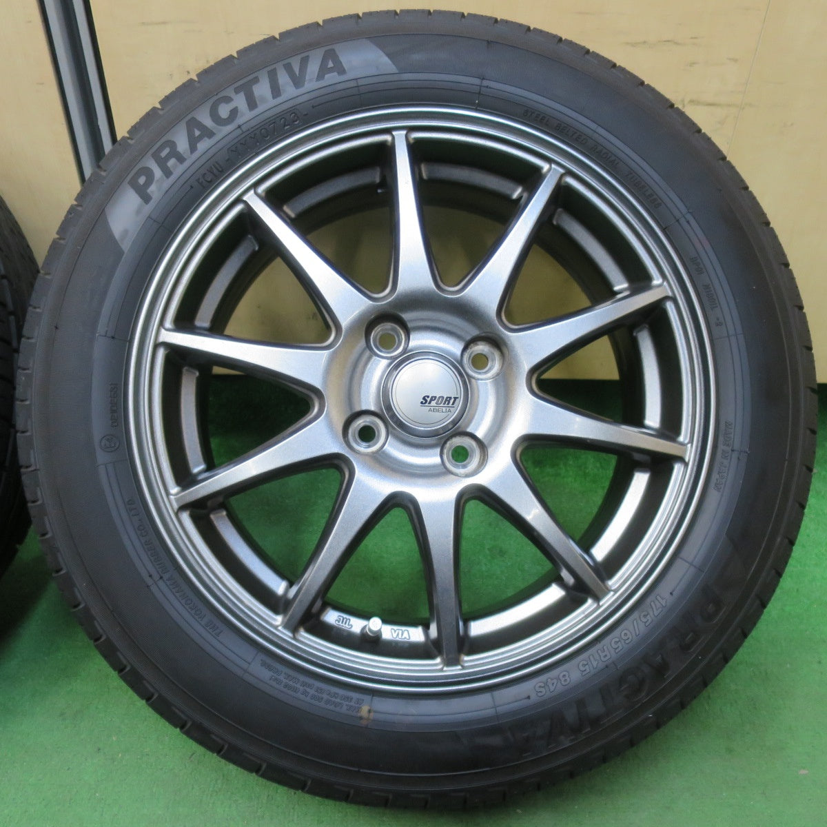 [送料無料] タイヤほぼ未使用！23年！キレイ★175/65R15 プラクティバ ヨコハマ SPORT ABELIA スポルト アベリア 15インチ PCD100/4H★5011312イノ
