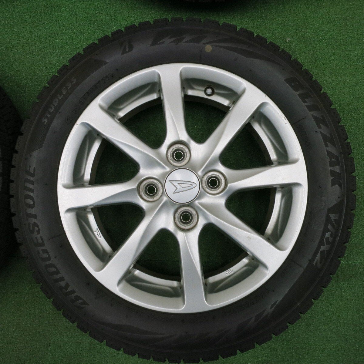 バリ溝！22年！9.5分以上★ダイハツ タント ムーヴ 等 純正 155/65R14 スタッドレス ブリヂストン ブリザック VRX2 14インチ PCD100/4H★4121812TNス