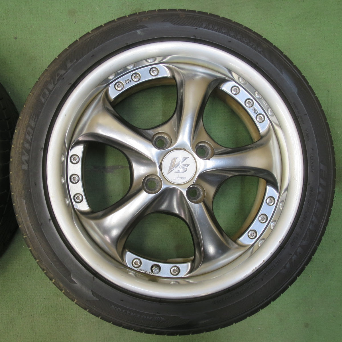 4本価格★WORK VS-KF 165/55R15 ファイアストン ファイアホーク ワイドオーバル 15インチ ワーク PCD100/4H★6032409イノ