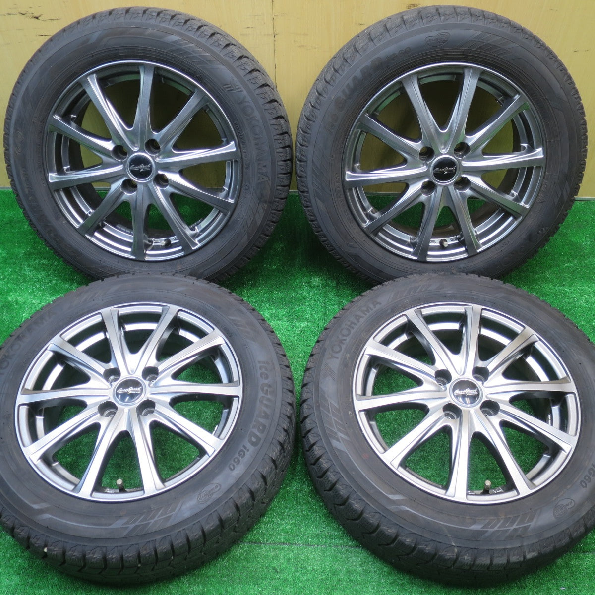 バリ溝！22年！キレイ！9分★スタッドレス 175/65R15 ヨコハマ アイスガード iG60 EuroSpeed MANARAY SPORT ユーロスピード 15インチ PCD100/4H★5100802NJス