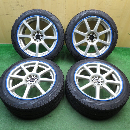 バリ溝！21年！9.5分以上★レガシィ 等 235/45R18 スタッドレス ピレリ アイスアシンメトリコ BLITZ BRW ブリッツ 18インチ PCD100/5H★5031114Hス