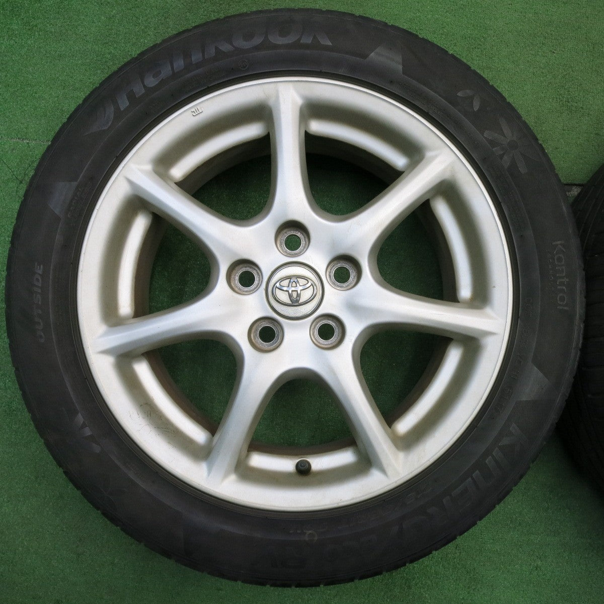 バリ溝！9分★トヨタ 50系 エスティマ 純正 215/55R17 ハンコック キナジー エコ RV 17インチ PCD114.3/5H★5050411NJノ