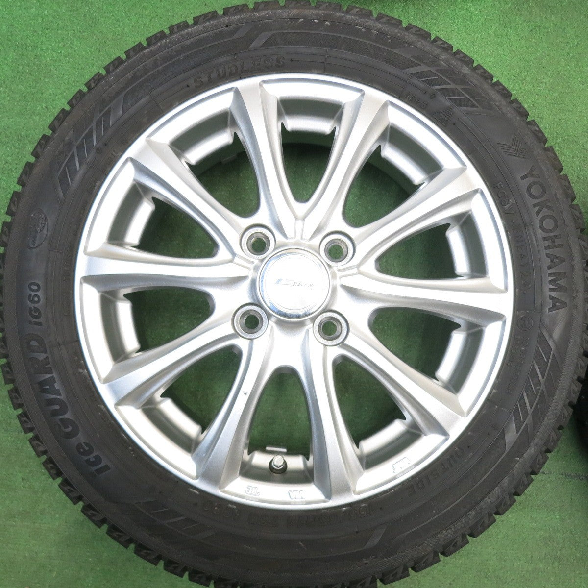 バリ溝！24年！キレイ！9.5分★スタッドレス 155/65R14 ヨコハマ アイスガード iG60 JOKER ジョーカー 14インチ PCD100/4H★6032902HAス