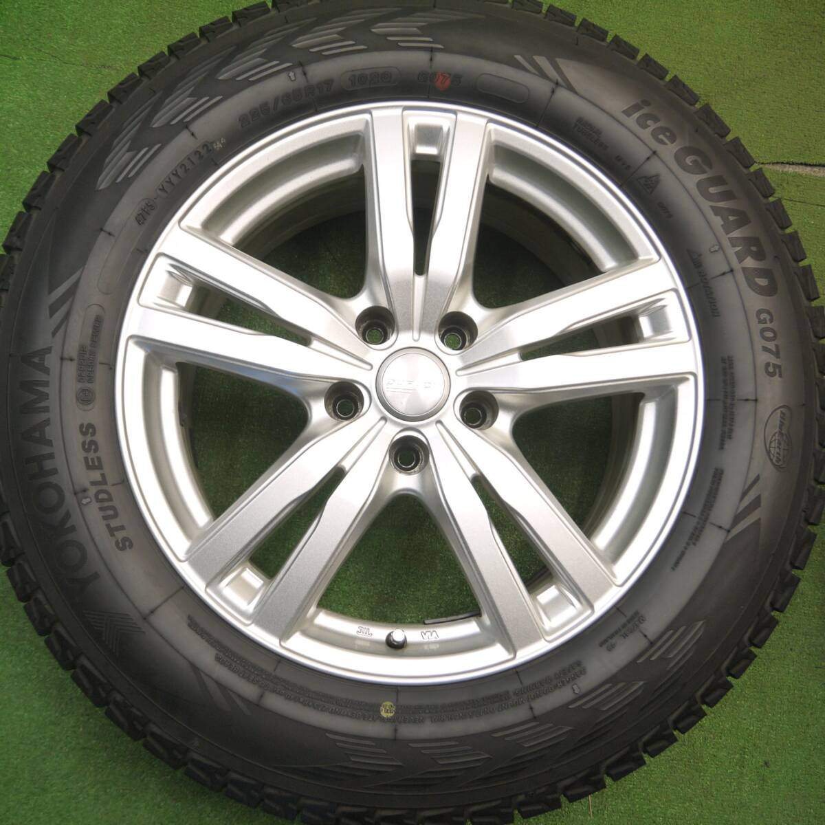 バリ溝！22年！キレイ！9分★スタッドレス 225/65R17 ヨコハマ アイスガード G075 DUFACT デュファクト 17インチ PCD114.3/5H★5012801Hス