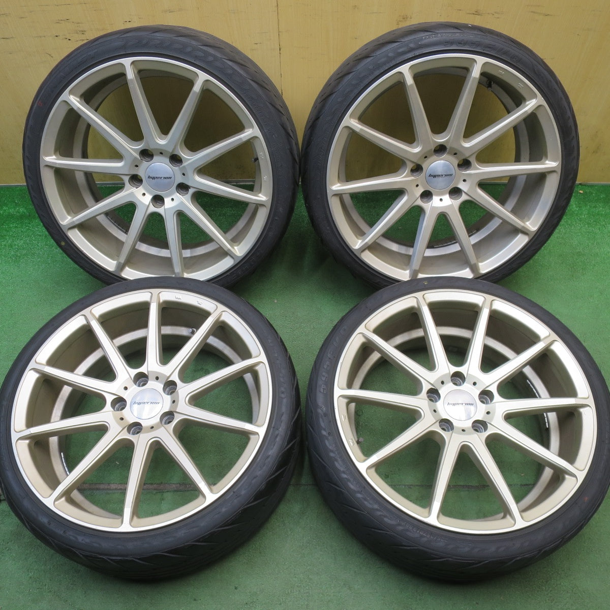 バリ溝！22年！9分◎Hyperion CVX 225/35R19 ファイナリスト 595EVO ハイペリオン 19インチ PCD114.3/5H◎6062401NJノ