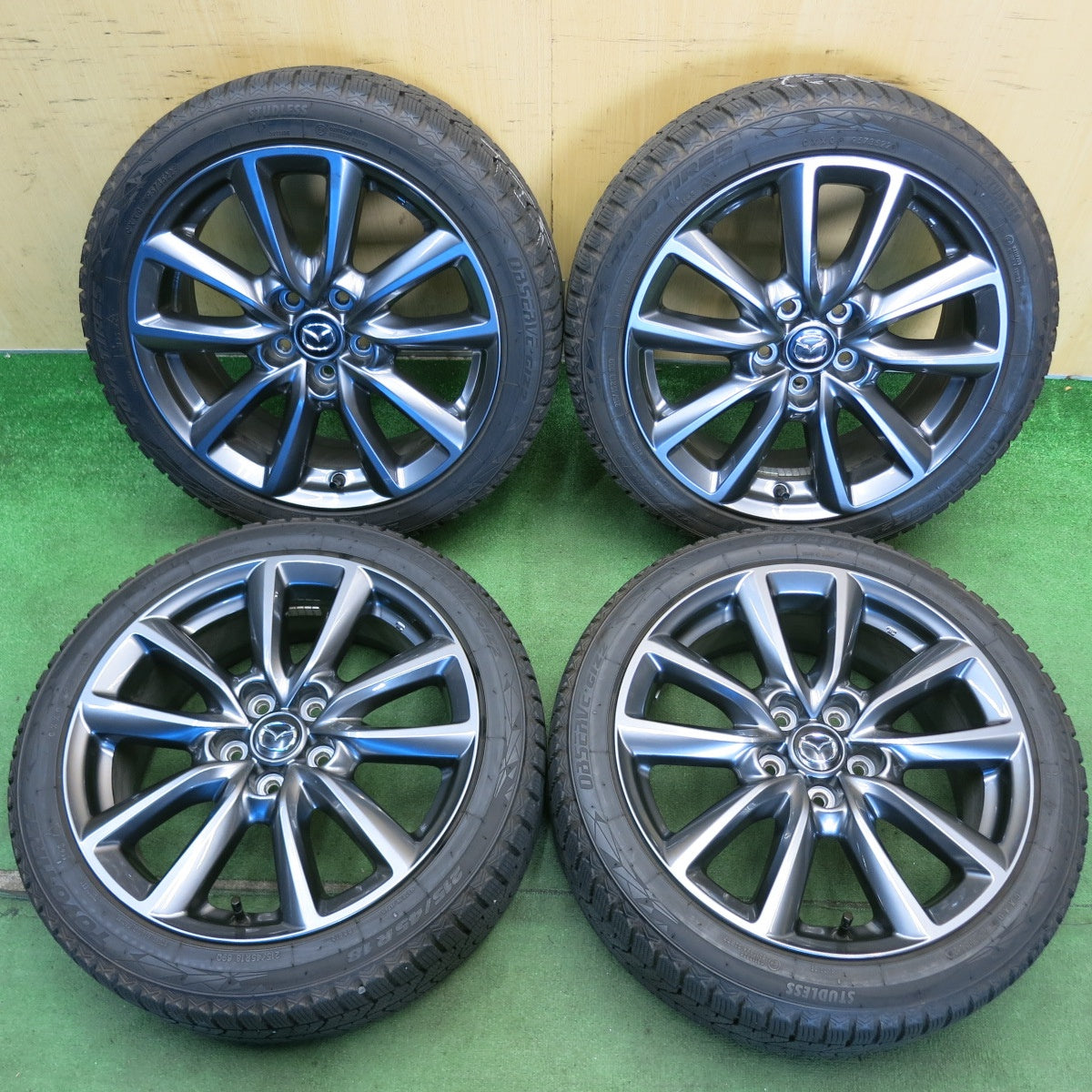バリ溝！22年！キレイ！9分◎マツダ3 ファストバック 純正 215/45R18 スタッドレス トーヨー オブザーブ GIZ2 18インチ PCD114.3/5H◎6061403HAス