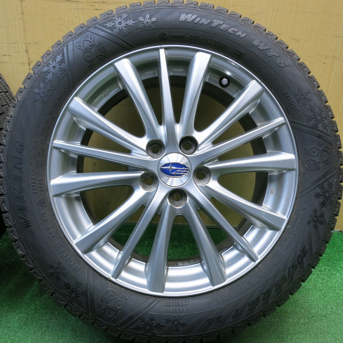 バリ溝！23年！8.5分★スバル インプレッサ 純正 205/55R16 スタッドレス バイキング WINTECH WT6 16インチ PCD100/5H★6020503HAス