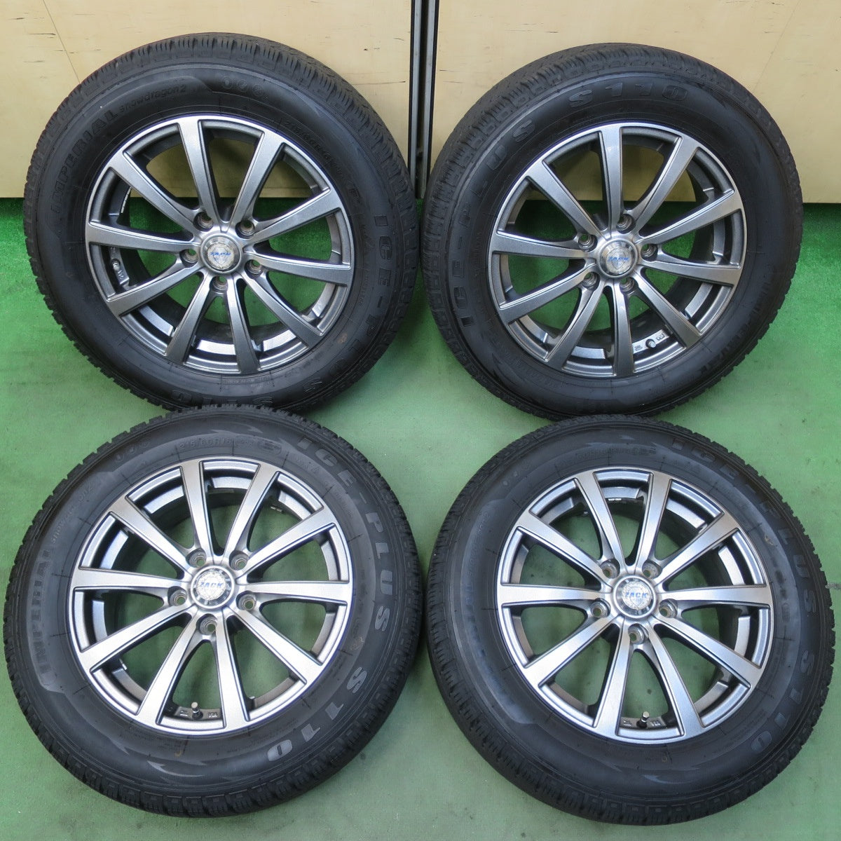 バリ溝！22年！キレイ！9.5分★スタッドレス 215/60R16 インペリアル ICE-PLUS S110 ZACK JP-110 MONZA ザック 16インチ PCD114.3/5H★5111511イス