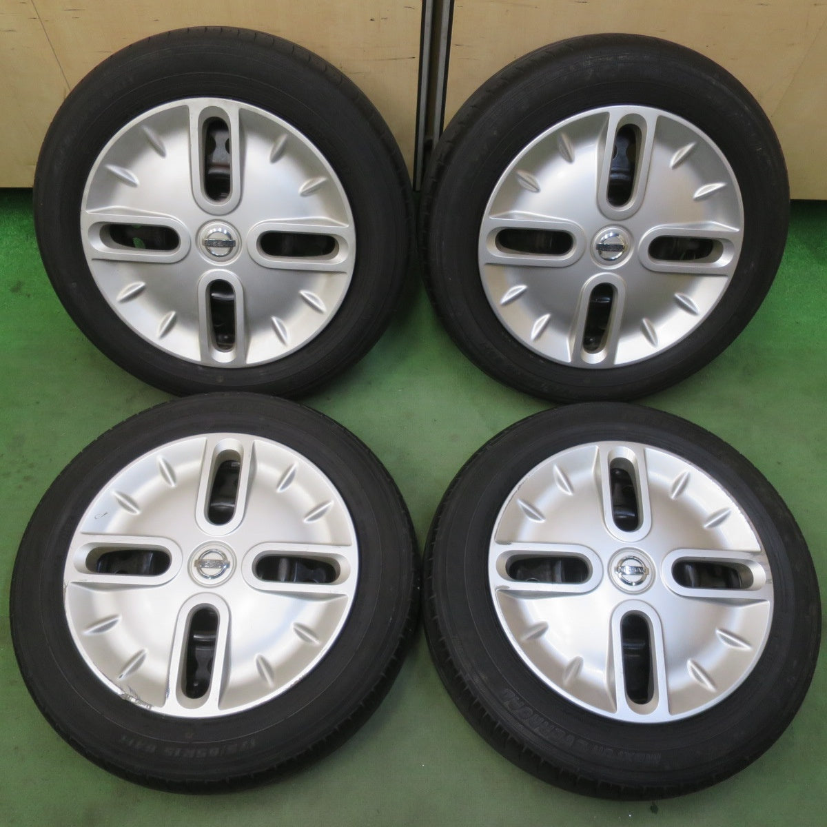 4本価格★日産 キューブ 純正 スチール 175/65R15 オートバックス Maxrun EVERROAD 15インチ PCD100/4H★6042604IMノ