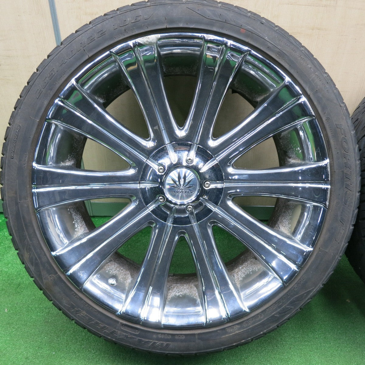 [送料無料] バリ溝！22年！9.5分以上★265/40R22 マックストレック FORTIS T5 MYRTLE MR-07 CRIMSON マーテル クリムソン 22インチ PCD139.7/6H★4122009TNノ