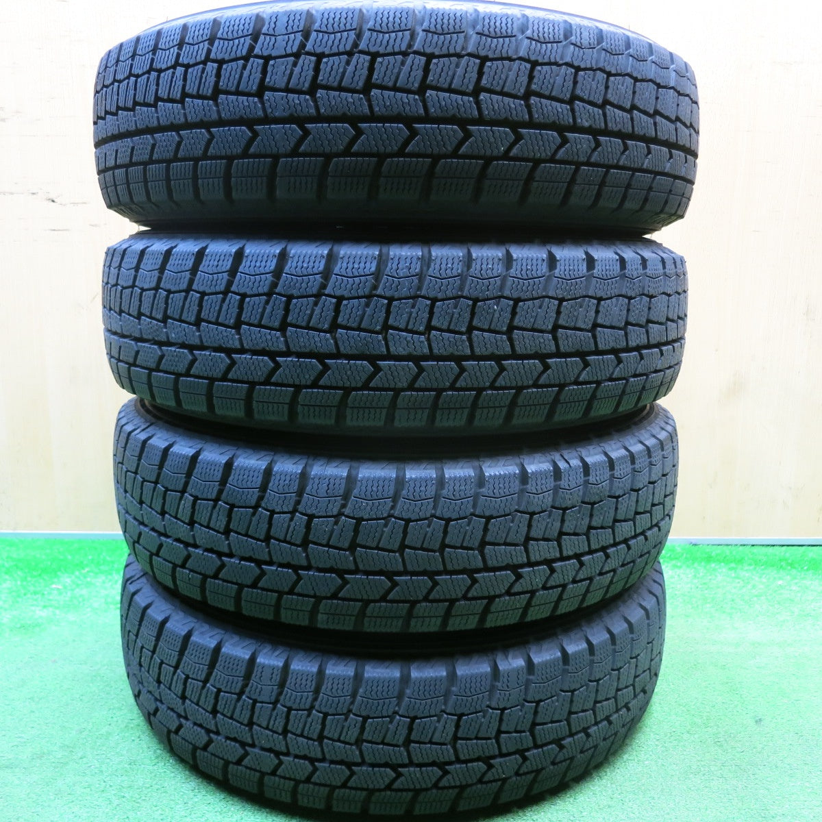 バリ溝！23年！ほぼ10分★スタッドレス 155/65R14 ダンロップ ウインターマックス WM02 Exceeder エクシーダー 14インチ PCD100/4H★6010302HAス
