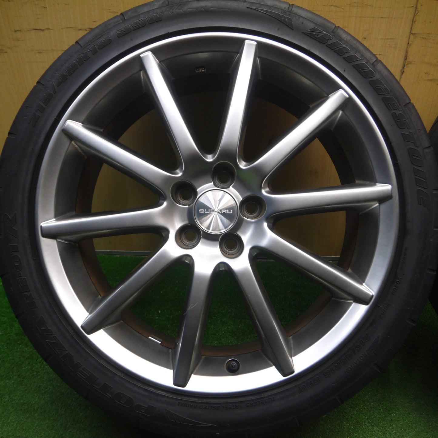 [送料無料] 4本価格★スバル BP レガシィ 純正 215/45R18 ブリヂストン ポテンザ RE-01R 18インチ PCD100/5H★5030504Hノ
