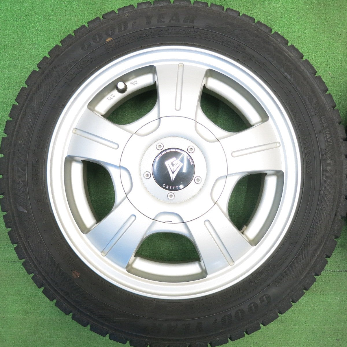 超バリ溝！ほぼ10分★スタッドレス 155/65R13 グッドイヤー アイスナビ8 GRETTE 社外 アルミ 13インチ PCD100 110 114.3/4H マルチ★6040509HAス