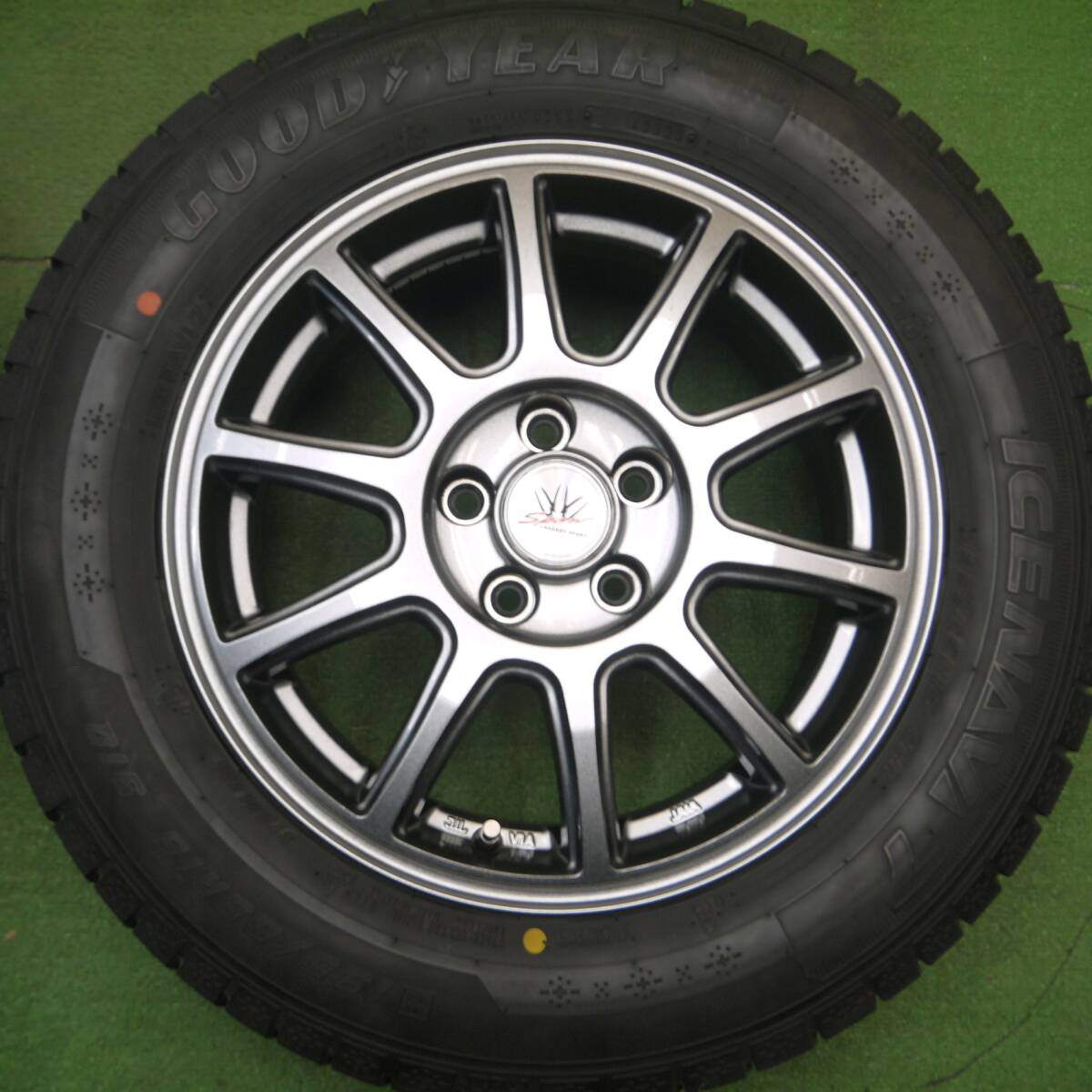 バリ溝！22年！キレイ！9分★プリウス 等 LOXARNY SPORT 195/65R15 スタッドレス グッドイヤー アイスナビ7 ロクサーニ スポーツ 15インチ PCD100/5H★5030405Hス
