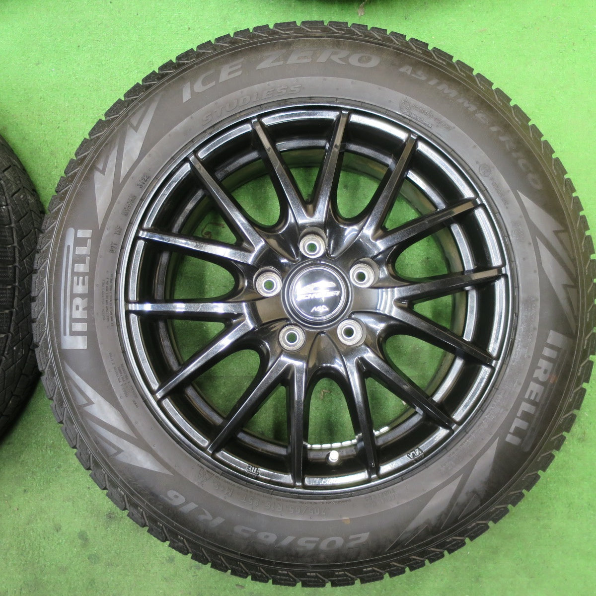バリ溝！22年！9分★スタッドレス 205/65R16 ピレリ アイスゼロ アシンメトリコ SCHNEIDER MiD シュナイダー 16インチ PCD114.3/5H★5070103TTス