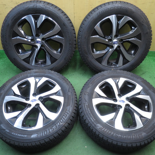 バリ溝！22年！キレイ！9.5分★スバル レガシィ アウトバック 純正 225/60R18 スタッドレス ブリヂストン ブリザック DM-V3 18インチ PCD114.3/5H★5081108NJス