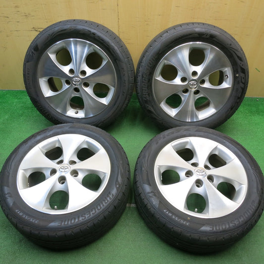 バリ溝！24年！9.5分★トヨタ 10系 アルファード ヴェルファイア 純正 225/55R17 ブリヂストン プレイズ PX-RV2 17インチ PCD114.3/5H★5042715HAノ