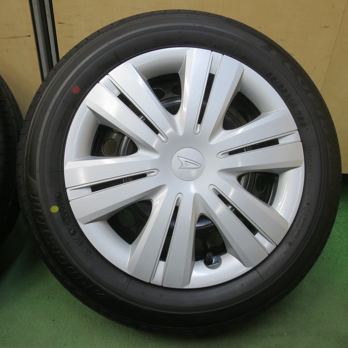 新車外し！26年★ダイハツ LA650S タント 純正 スチール 155/65R14 ブリヂストン エコピア EP150 14インチ PCD100/4H★6051907イノ