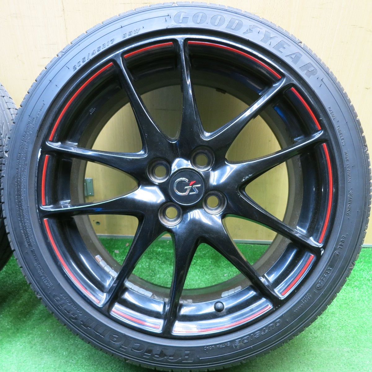 バリ溝！9.5分★トヨタ ヴィッツ G's 純正 205/45R17 グッドイヤー EfficientGrip Comfort 17インチ PCD100/4H★6022801HAノ