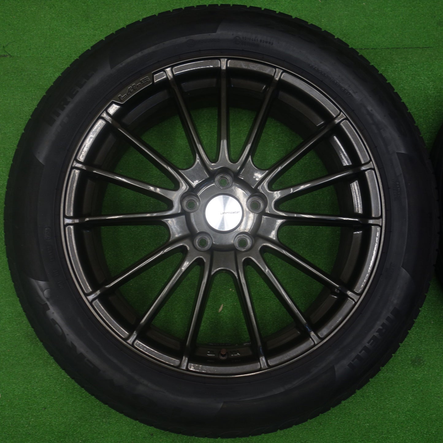 バリ溝！24年！キレイ！9分★Lehrmeister LM-S TRENTINO15 225/55R19 ピレリ POWERGY レアマイスター トレント15 パワジー 19インチ PCD114.3/5H★6041002KTノ