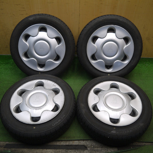 バリ溝！25年！9分◎スズキ HE33S アルト ラパン 純正 スチール 155/65R14 ブリヂストン NEWNO ニューノ 14インチ PCD100/4H◎6090401Hノ