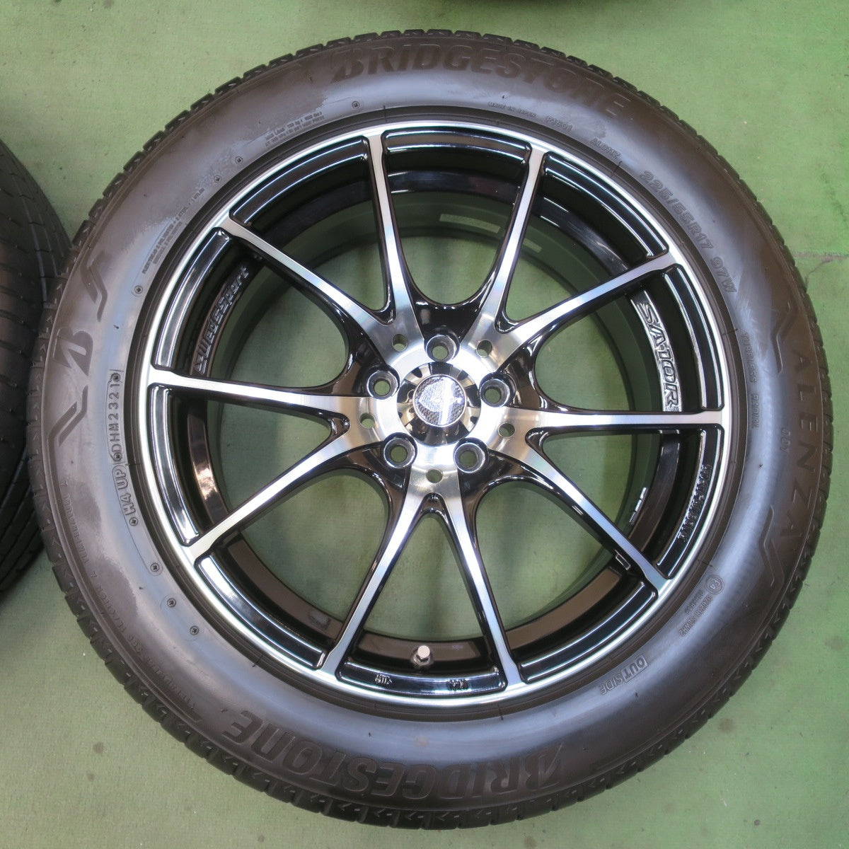 バリ溝！キレイ！9.5分★XV 等 WedsSport SA-10R 225/55R17 ブリヂストン アレンザ 001 ウェッズスポーツ 17インチ PCD100/5H★6051001イノ