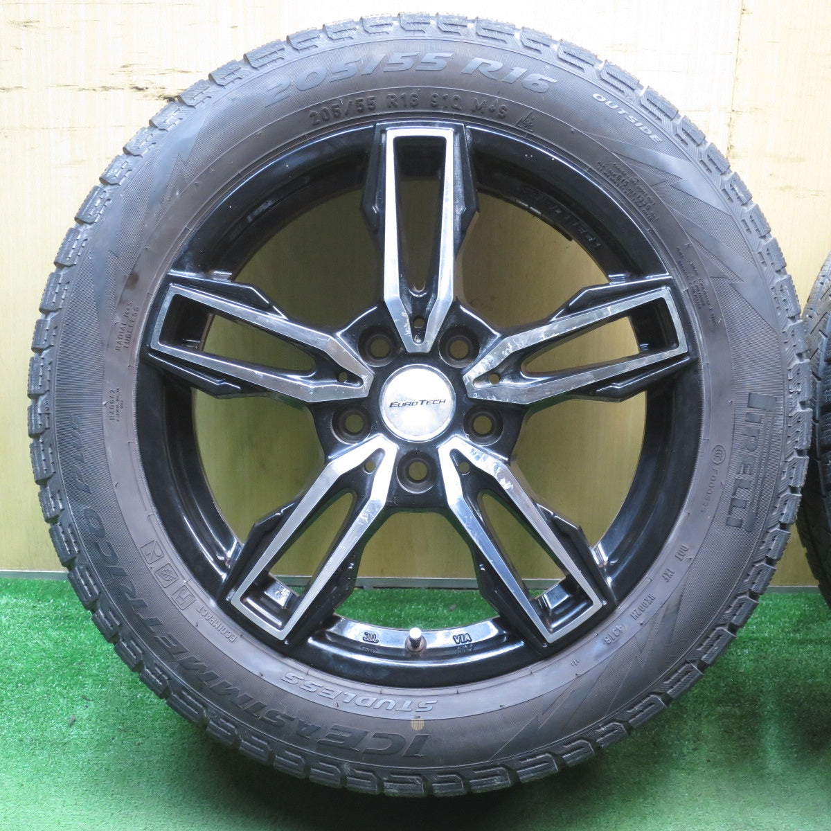 4本価格★プジョー 308 等 EUROTECH GAYA ELISI 205/55R16 スタッドレス ピレリ アイスアシンメトリコ プラス ガヤ エリージ 16インチ PCD108/5H★5072901NJス