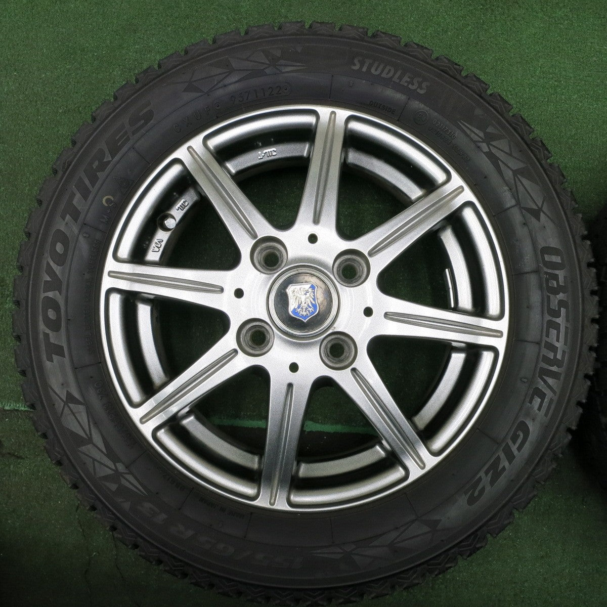 *送料無料* バリ溝！22年！キレイ！9.5分以上★スタッドレス 155/65R13 トーヨー オブザーブ GIZ2 社外 アルミ 13インチ PCD100/4H★4051803NJス