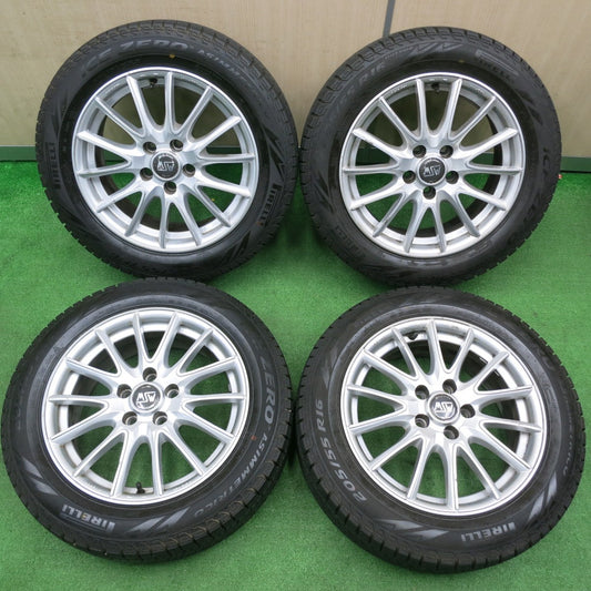 [送料無料] バリ溝！22年！9分★ボルボ 等 MSW O・Z 205/55R16 スタッドレス ピレリ アイスゼロ アシンメトリコ 16インチ OZ PCD108/5H★4111308TNス
