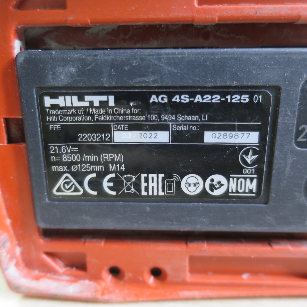 [送料無料] ☆HILTI ヒルティ 充電式 アングル グラインダ AG4S-A22 電動 工具 グラインダー 研磨 切断 本体 のみ☆