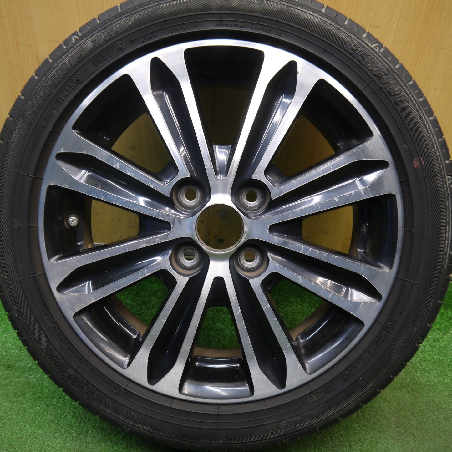 1本価格！23年★ダイハツ タント カスタム 純正 165/55R15 エコファイン ECOFINE 15インチ PCD100/4H★6020401Hノ