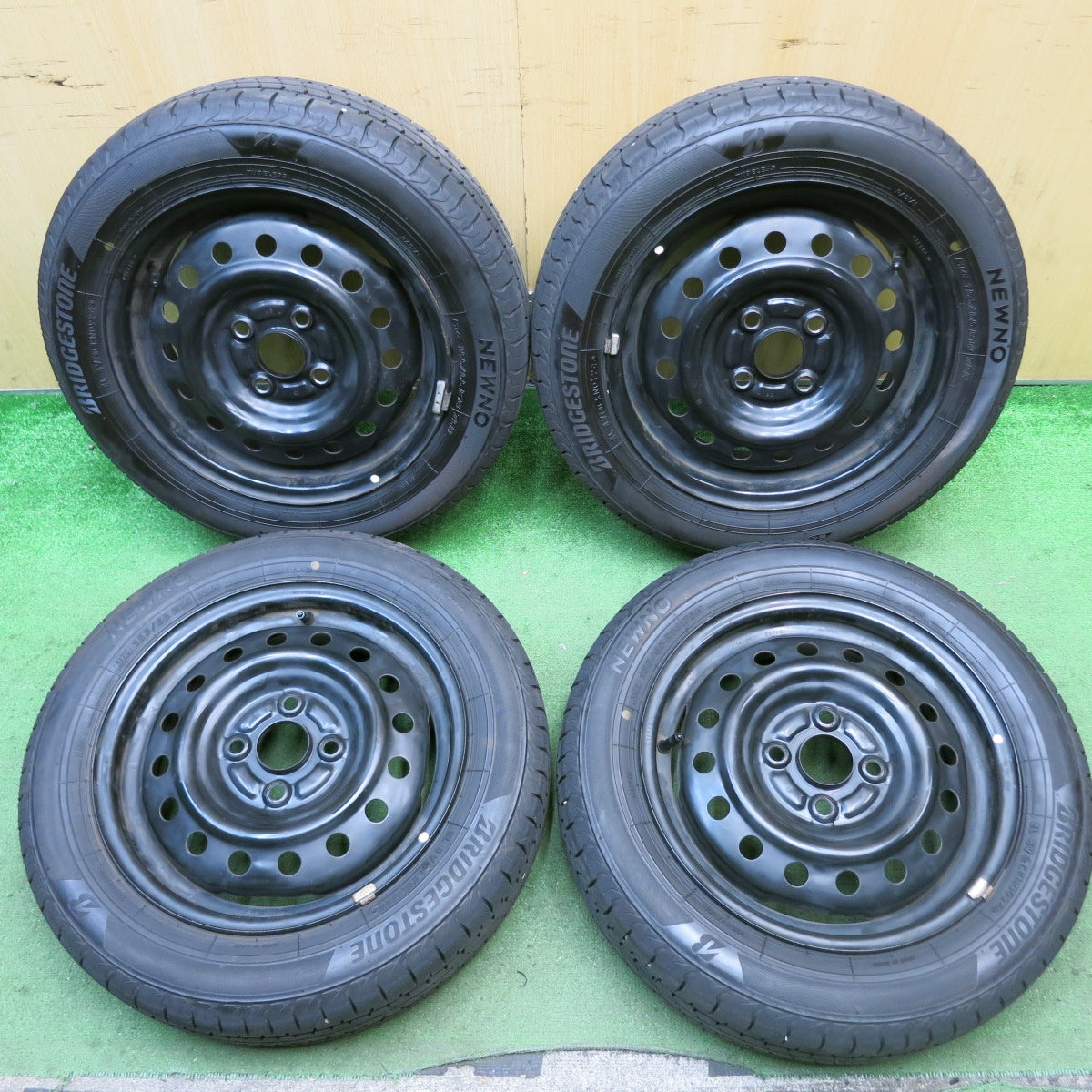 4本価格！24年★155/65R14 ブリヂストン NEWNO スチール ホイール 14インチ PCD100/4H★5083104HAノ
