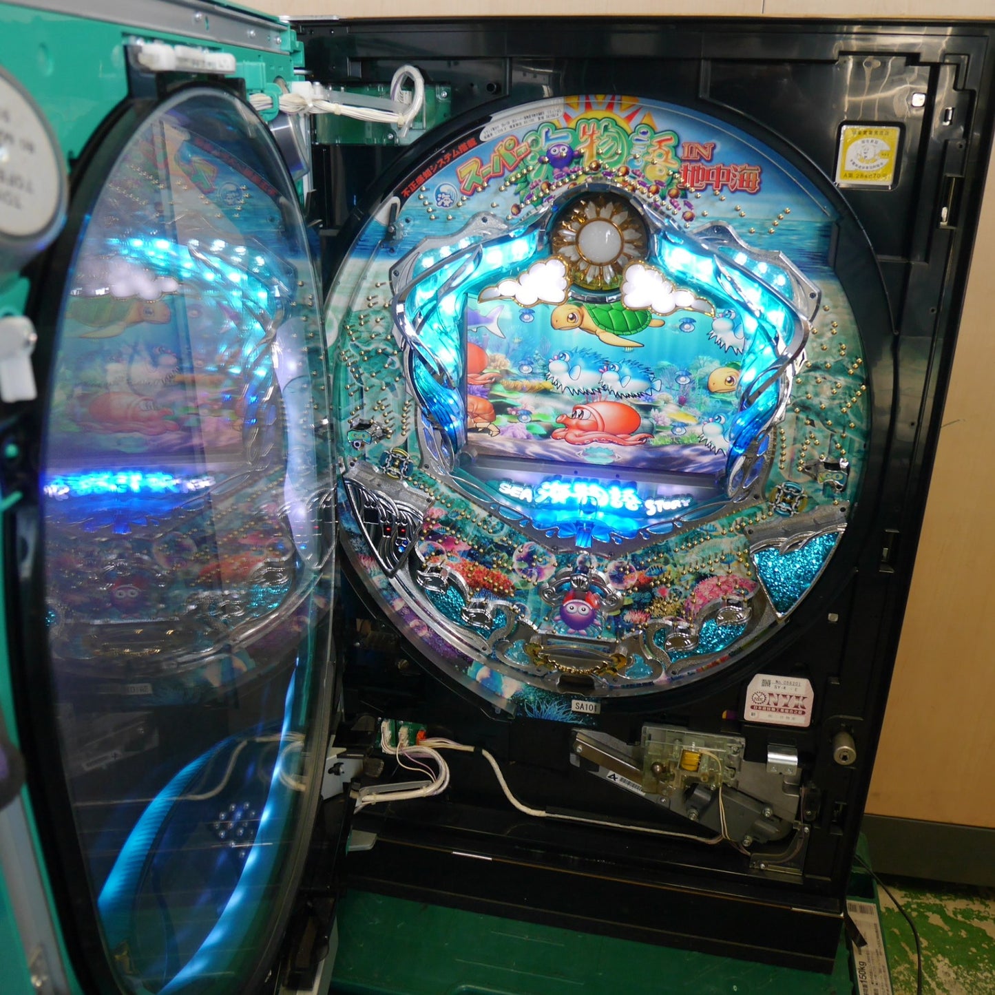 【岐阜発 直接引取限定】鍵付き！循環機仕様☆SANYO CR スーパー 海物語 MTB IN 地中海 パチンコ 台 リミットなし 1/319.8 実機 三洋 現状品☆