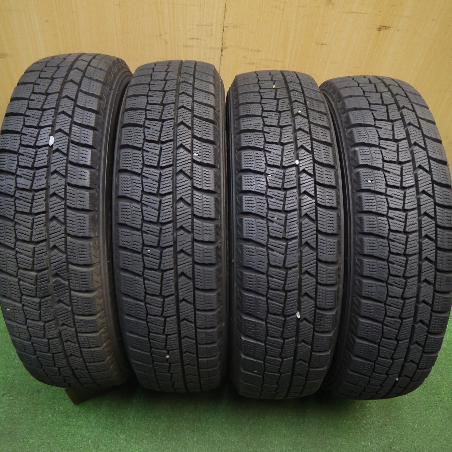 バリ溝！9.5分★スタッドレス 155/65R14 ダンロップ ウインターマックス WM02 GMach 14インチ PCD100/4H★6010706Hス