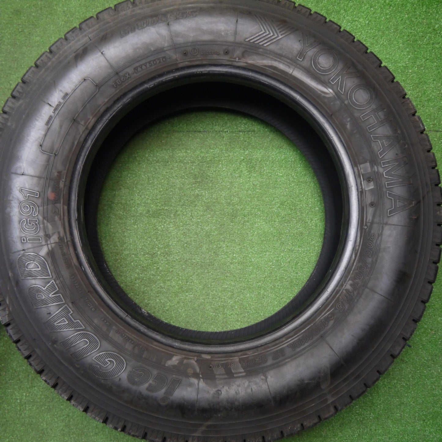 バリ溝！9.5分！6本★トラック タイヤ 205/80R17.5 120/118L 12PR スタッドレス ヨコハマ アイスガード iG91 17.5インチ★5121506Hノタ