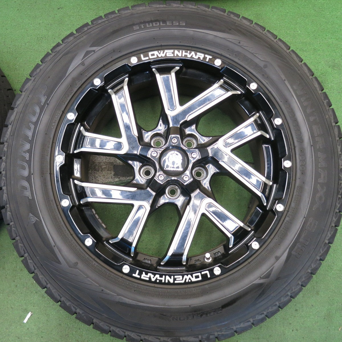 バリ溝！22年！キレイ！9.5分◎Lowenhart GXL206 225/65R17 スタッドレス ダンロップ ウインターマックス SJ8 SJ8+ レーベンハート 17インチ PCD114.3/5H◎6090608HAス