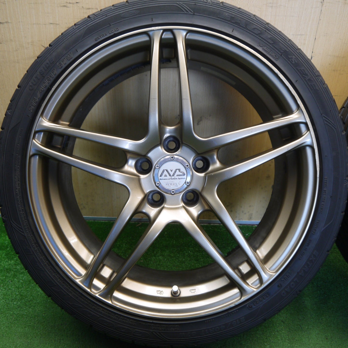 バリ溝！22年！ほぼ10分◎プリウス 等 215/40R17 グッドイヤー イーグル LS EXE AVS MODEL5 17インチ モデル5 PCD100/5H◎6080304Hノ